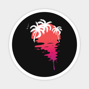 Surfing Sunset Vinatge Palm Tree | Positivity Magnet